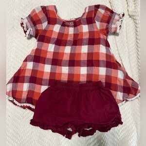Well Dressed Wolf Red and White Plaid Kids Matching Set